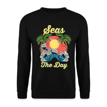 Seas the day - Unisex Pullover - Schwarz - Vorne - Alina (178cm) & Michal (187cm)