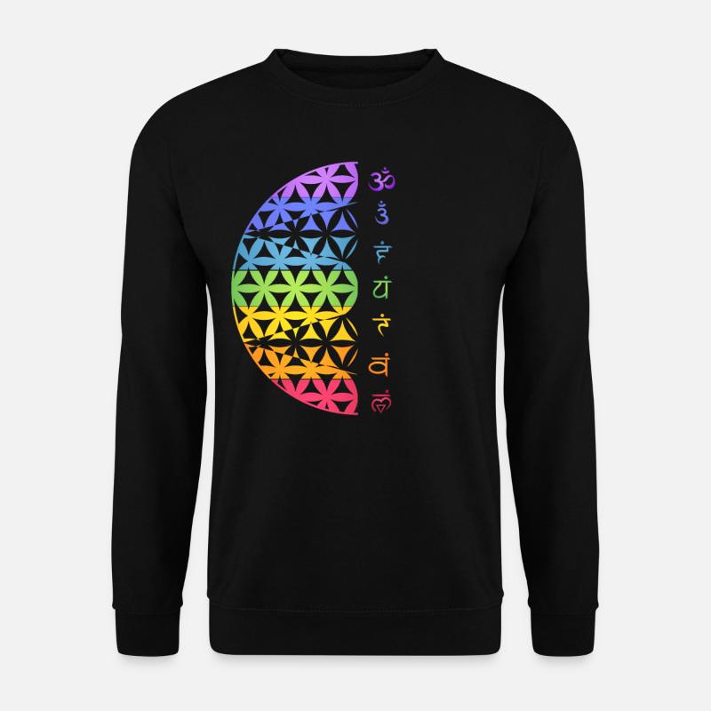 Fleur de vie symbole méditation chakra - Sweat-shirt Unisexe - noir