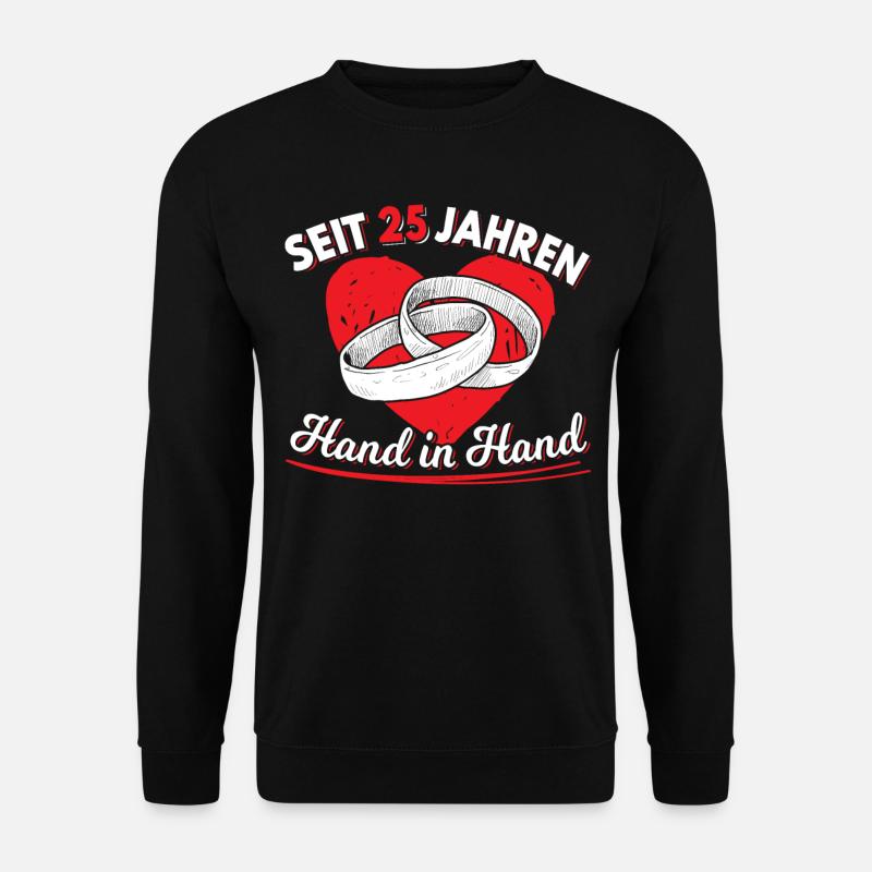 Silberhochzeit Geschenk 25 Jahre Hochzeitstag Herz - Unisex Pullover - Schwarz