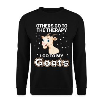 Bauernhof Ziege Landwirt Geschenk Goat Bäuerin - Unisex Pullover - Schwarz - Vorne - Alina (178cm) & Michal (187cm)