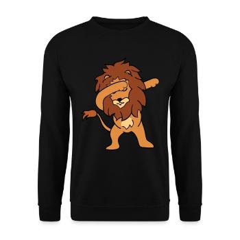Dabbing Lion - Unisex Pullover - Schwarz - Vorne - Alina (178cm) & Michal (187cm)