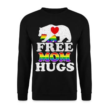 Free Mom Hugs LGBT Pride Mama Baer - Unisex Sweatshirt - black - Front - Alina (178cm) & Michal (187cm)