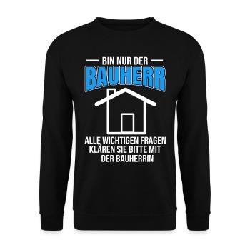 Bauherr - Unisex Pullover - Schwarz - Vorne - Alina (178cm) & Michal (187cm)
