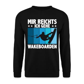 Wakeboarding Wakeboard Wakeboarden Geschenk - Unisex Pullover - Schwarz - Vorne - Alina (178cm) & Michal (187cm)