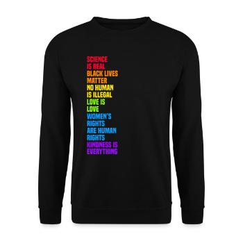 Science is Real Black Lives Matter - Unisex Sweatshirt - black - Front - Alina (178cm) & Michal (187cm)