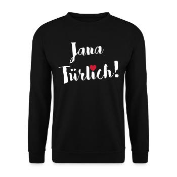 Jana Tuerlich Jenny Janina - Unisex Pullover - Schwarz - Vorne - Alina (178cm) & Michal (187cm)