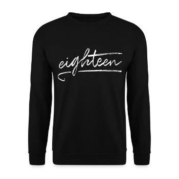 Eighteen 18. Geburtstag Geschenk - Unisex Pullover - Schwarz - Vorne - Alina (178cm) & Michal (187cm)