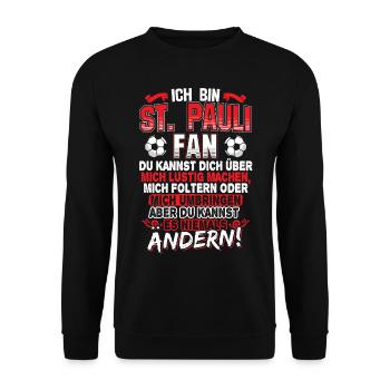 Paulianer Hamburg Sankt Pauli Fan St. Pauli - Unisex Pullover - Schwarz - Vorne - Alina (178cm) & Michal (187cm)