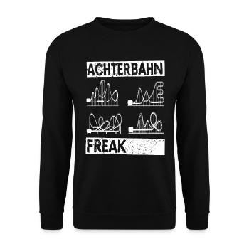 Achterbahn Rollercoaster Freizeitpark Geschenkidee - Unisex Pullover - Schwarz - Vorne - Alina (178cm) & Michal (187cm)