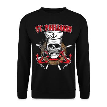 Paulianer Hamburg Sankt Pauli Fan St. Pauli - Unisex Pullover - Schwarz - Vorne - Alina (178cm) & Michal (187cm)