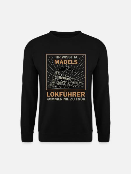 Lokführer Eisenbahn lustiger Spruch - Unisex Pullover - Schwarz