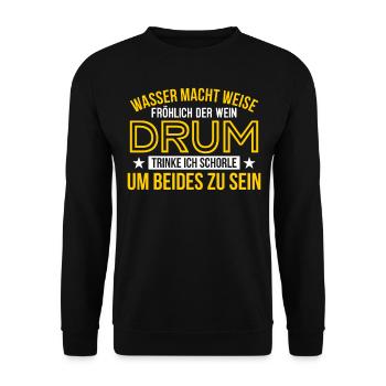 Dubbeglas Schorle Pfalz Geschenk - Unisex Pullover - Schwarz - Vorne - Alina (178cm) & Michal (187cm)