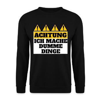 Dumme dinge, Tollpatsch kommt - Unisex Pullover - Schwarz - Vorne - Alina (178cm) & Michal (187cm)