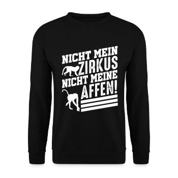 Nicht Mein Zirkus Nicht Meine Affen - Unisex Pullover - Schwarz - Vorne - Alina (178cm) & Michal (187cm)