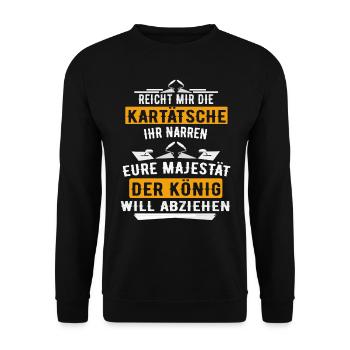 Reicht mir die Der König will Estrichleger Putzer - Unisex Pullover - Schwarz - Vorne - Alina (178cm) & Michal (187cm)