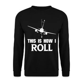 Pilots airplane gift idea - Unisex Sweatshirt - black - Front - Alina (178cm) & Michal (187cm)