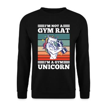 I'm not a Gym Rat I'm a Gym Unicorn - Unisex Pullover - Schwarz - Vorne - Alina (178cm) & Michal (187cm)