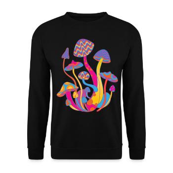 Magic Mushrooms shirt - Unisex Sweatshirt - black - Front - Alina (178cm) & Michal (187cm)
