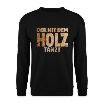 T-Shirt für Tischler, Schreiner und Holz Handwerk - Unisex Pullover - Schwarz - Vorne - Alina (178cm) & Michal (187cm)