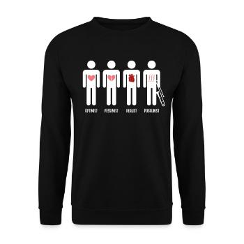 Tromboniste | Joueur de trombone - Sweat-shirt Unisexe - noir - Devant - Alina (178cm) & Michal (187cm)