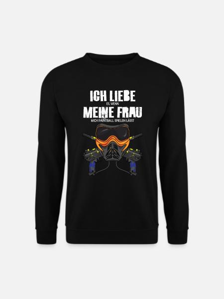 Lustiges Paintball Ich liebe meine Frau Paintball - Unisex Pullover - Schwarz