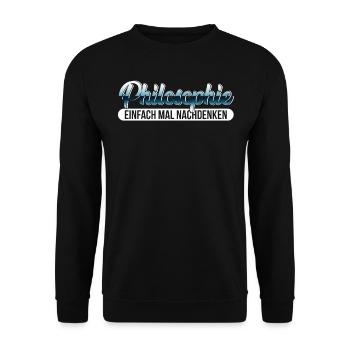 Philosophie Philosoph Philosophen Geschenk - Unisex Pullover - Schwarz - Vorne - Alina (178cm) & Michal (187cm)