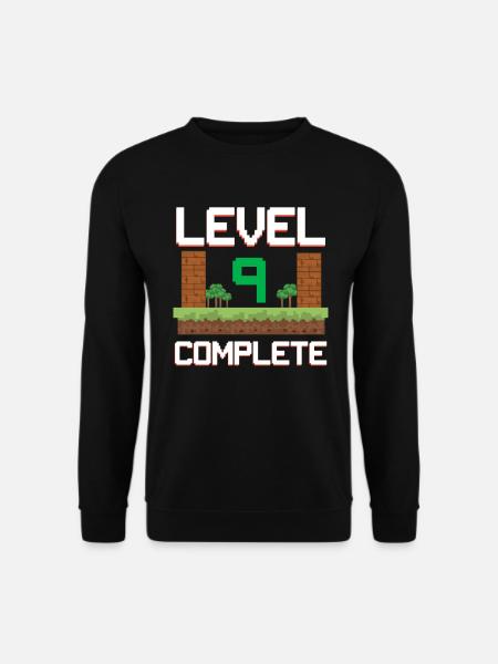 Gamer Kinder 9. Geburtstag Jungen 9 Jahre Level 9 - Unisex Pullover - Schwarz