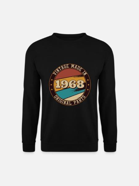 Vintage Made In 1968 52nd Birthday Men - Unisex Sweatshirt - black