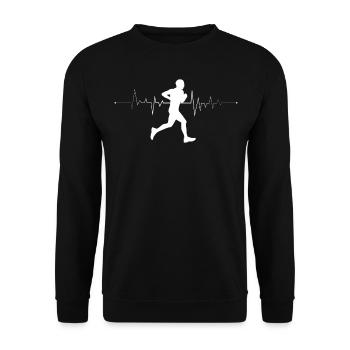 Course à pied Heartbeat - Sweat-shirt Unisexe - noir - Devant - Alina (178cm) & Michal (187cm)