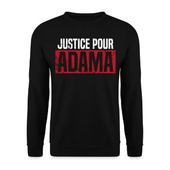 Demonstrationen Justice Pour Adama - Unisex Pullover - Schwarz - Vorne - Alina (178cm) & Michal (187cm)