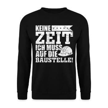 Bauherr Sprüche Geschenkidee - Unisex Pullover - Schwarz - Vorne - Alina (178cm) & Michal (187cm)