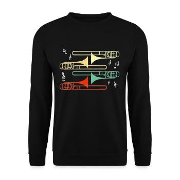 Trombone Instrument Brass Band Trombonist Gift - Sweat-shirt Unisexe - noir - Devant - Alina (178cm) & Michal (187cm)