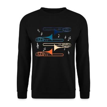 Trombone trombone musique folk cadeau - Sweat-shirt Unisexe - noir - Devant - Alina (178cm) & Michal (187cm)