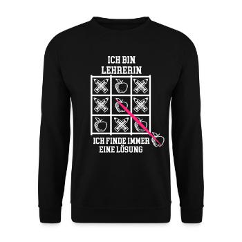 Lehrerin Pädagogin - Unisex Pullover - Schwarz - Vorne - Alina (178cm) & Michal (187cm)