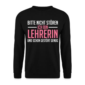 Lehrerin Unterricht Grundschullehrerin - Unisex Pullover - Schwarz - Vorne - Alina (178cm) & Michal (187cm)