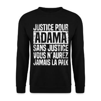 Justice Pour Adama Sans Justice Vous n Aurez - Unisex Pullover - Schwarz - Vorne - Alina (178cm) & Michal (187cm)