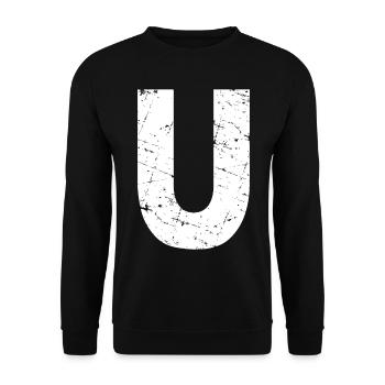 Lettre u - Sweat-shirt Unisexe - noir - Devant - Alina (178cm) & Michal (187cm)