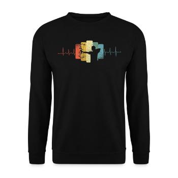Archer EKG tir à l'arc battement de coeur vintage - Sweat-shirt Unisexe - noir - Devant - Alina (178cm) & Michal (187cm)