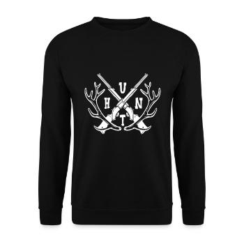 chasse - Sweat-shirt Unisexe - noir - Devant - Alina (178cm) & Michal (187cm)