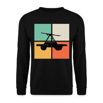 RETRO HANDCAR - Unisex Pullover - Schwarz - Vorne - Alina (178cm) & Michal (187cm)