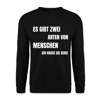 Es gibt zwei arten von Menschen - Unisex Pullover - Schwarz - Vorne - Alina (178cm) & Michal (187cm)