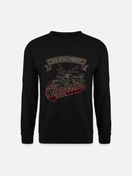 Old School Classic Biker Motorrad Retro - Unisex Pullover - Schwarz