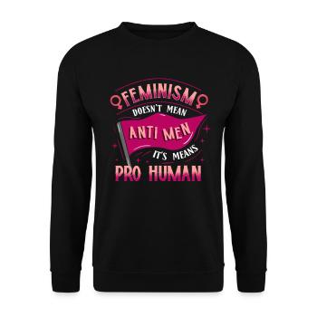 Feminist - Unisex Sweatshirt - black - Front - Alina (178cm) & Michal (187cm)