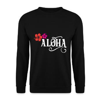 Aloha - Unisex Sweatshirt - black - Front - Alina (178cm) & Michal (187cm)