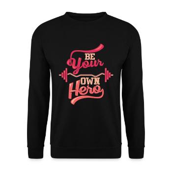 fitness - Unisex Sweatshirt - black - Front - Alina (178cm) & Michal (187cm)