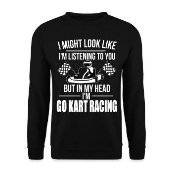 Kart racing go-kart arena gift - Unisex Sweatshirt - black - Front - Alina (178cm) & Michal (187cm)