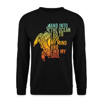 Dans l'océan, je vais perdre mon esprit, trouver mon âme - Sweat-shirt Unisexe - noir - Devant - Alina (178cm) & Michal (187cm)