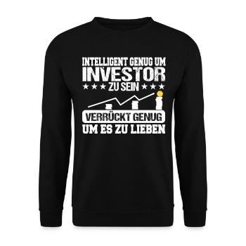 Aktien Investor Kapitalismus Dividenden Geschenk - Unisex Pullover - Schwarz - Vorne - Alina (178cm) & Michal (187cm)