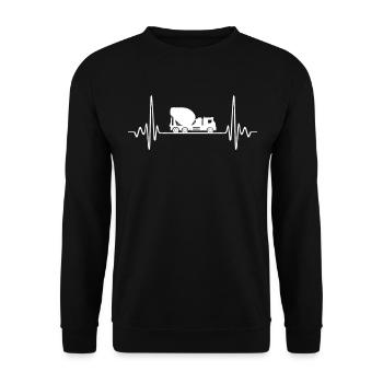 misturador de cimento - Sweat-shirt Unisexe - noir - Devant - Alina (178cm) & Michal (187cm)
