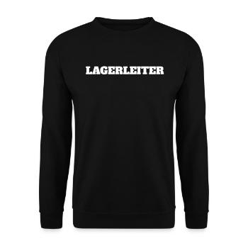 Lagerleiter Lagerleitung Lagerhalle - Unisex Pullover - Schwarz - Vorne - Alina (178cm) & Michal (187cm)
